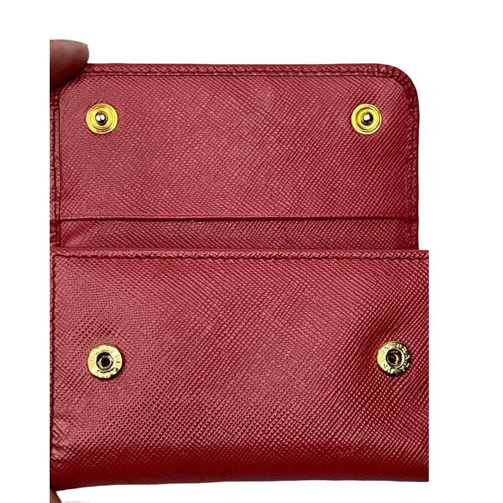 Prada Saffiano Leather 6 Key Holder Coral Pink Tamaris Gold Logo - Picture 4 of 15